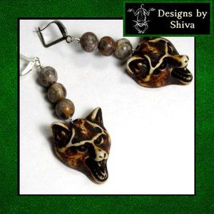 FINAL SALE Viking Fenrir Wolf Earrings